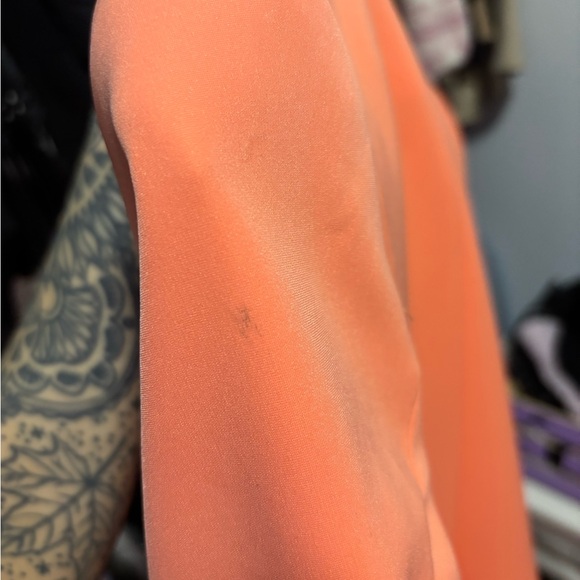 Endless Rose Vibrant Orange Blazer and Shorts Ensemble - Picture 4 of 4